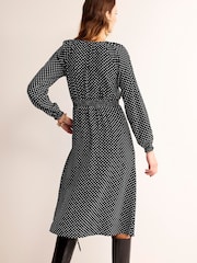 Boden Black Gather Raglan Midi Dress - Image 2 of 5