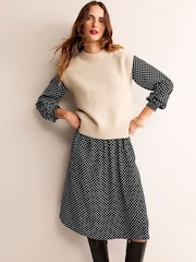 Boden Black Gather Raglan Midi Dress - Image 3 of 5