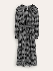 Boden Black Gather Raglan Midi Dress - Image 5 of 5