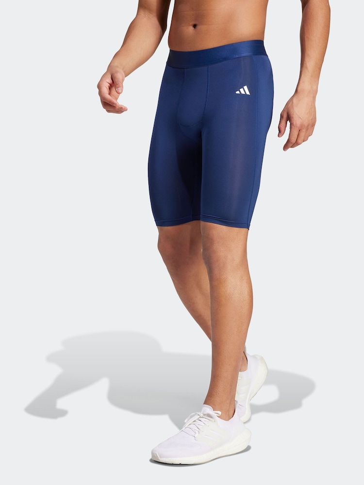 adidas Dark Blue Techfit AEROREADY Short Tights - Image 1 of 6