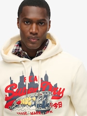 Superdry Rice White New York VL Graphic Hoodie - Image 3 of 6
