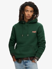 Superdry Green Enamel Essential Slim Fit Logo Hoodie - Image 1 of 6