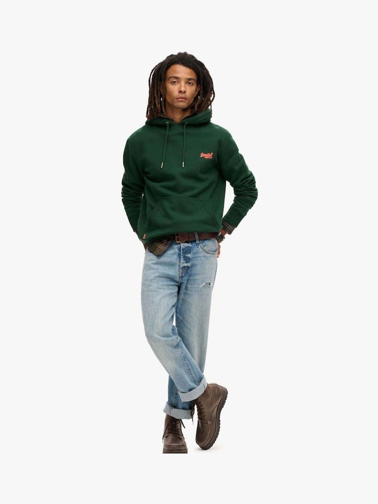 Superdry Green Enamel Essential Slim Fit Logo Hoodie - Image 2 of 6
