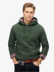 Superdry Green Deep Forest Marl Essential Slim Fit Logo Hoodie - Image 1 of 1