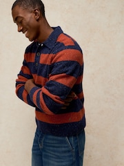 White Stuff Blue Buckley Striped Rugby Jumper - Image 3 of 6