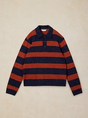 White Stuff Blue Buckley Striped Rugby Jumper - Image 5 of 6