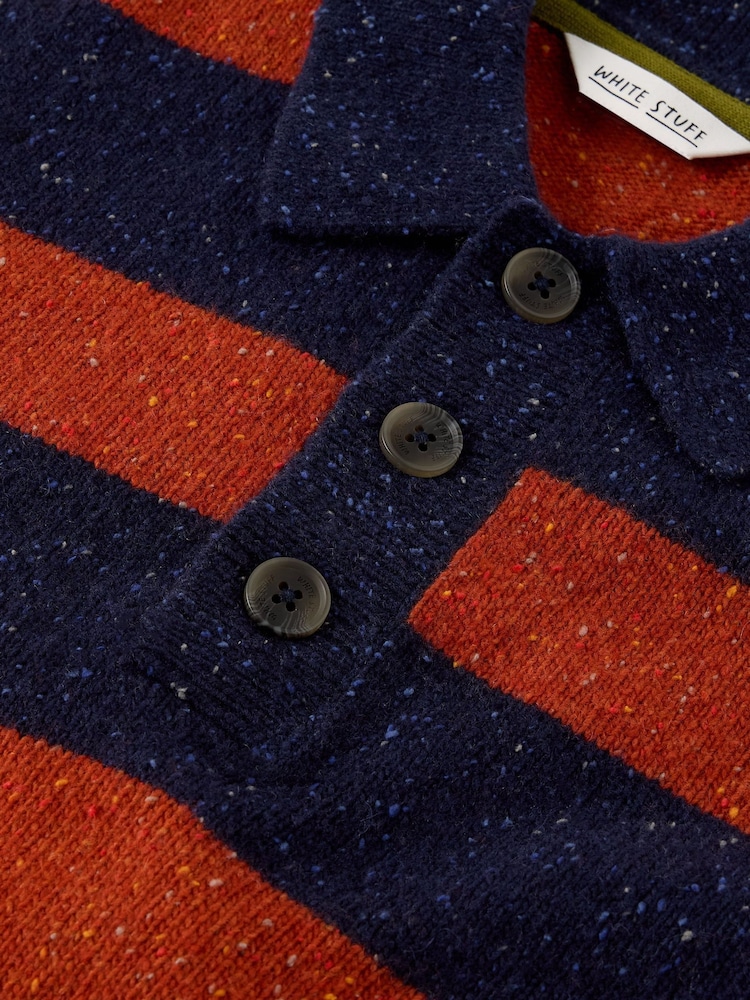 White Stuff Blue Buckley Striped Rugby Jumper - Image 6 of 6
