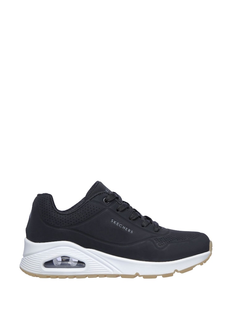 Negro/Blanco - Skechers Womens Standard Fit Uno Trainers - Imagen 1 de 5