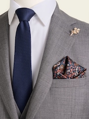Navy Blue Tie Pocket Square And Pin Set - Image 1 of 5