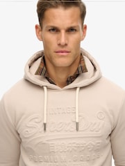 Superdry Chateau Grey Embossed Vintage Logo Hoodie - Image 3 of 5