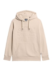 Superdry Chateau Grey Embossed Vintage Logo Hoodie - Image 4 of 5