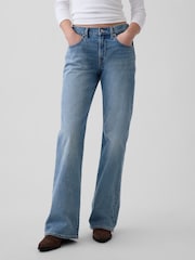 Gap Light Wash Mid Rise Relaxed Flare Jeans - Image 1 of 5