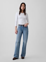 Gap Light Wash Mid Rise Relaxed Flare Jeans - Image 4 of 5