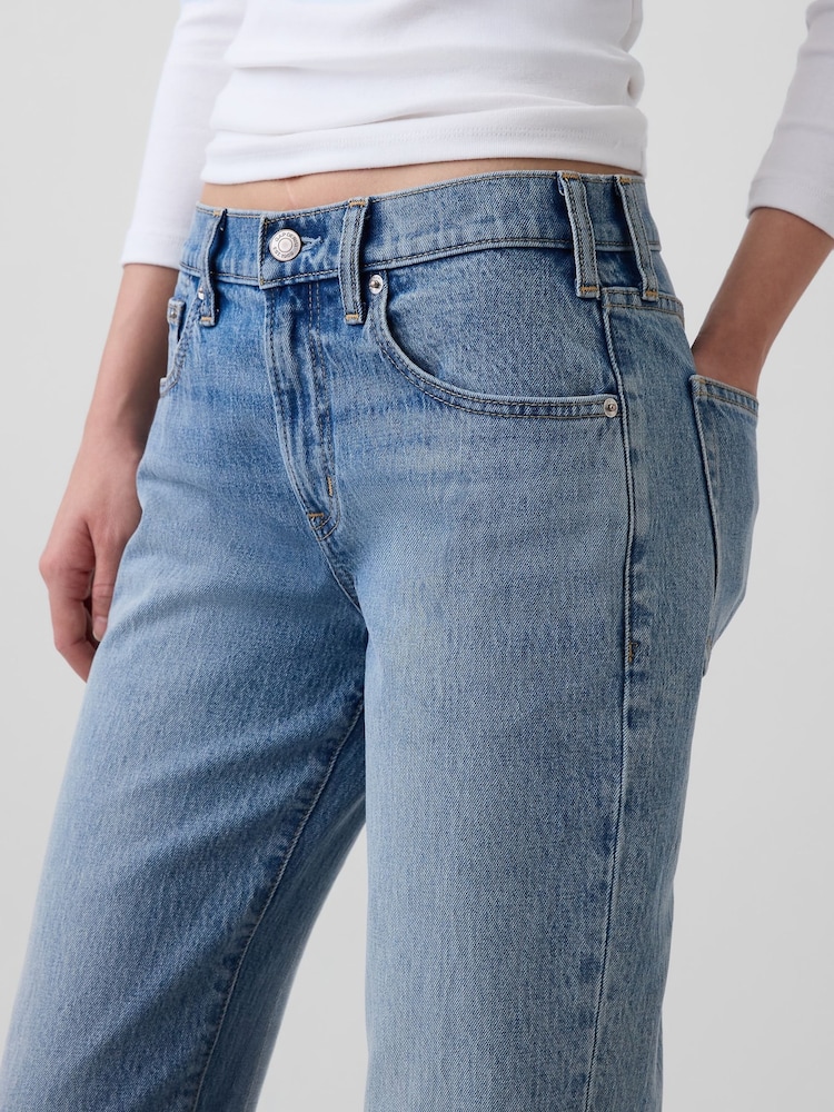 Gap Light Wash Mid Rise Relaxed Flare Jeans - Image 5 of 5