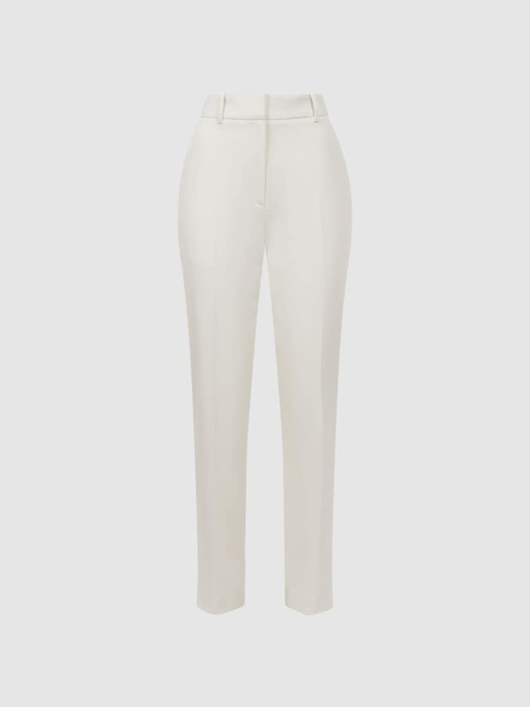 Reiss Off White Mila Slim Fit Wool Blend Suit Trousers - Image 2 of 5