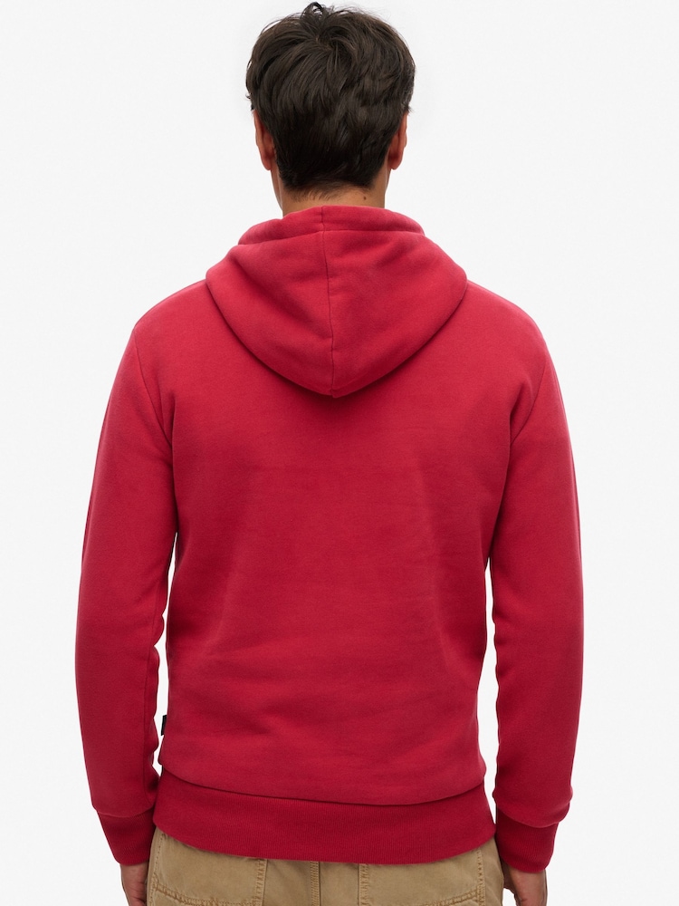 Superdry Garnet Red Embossed Vintage Logo Hoodie - Image 2 of 6