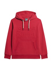 Superdry Garnet Red Embossed Vintage Logo Hoodie - Image 5 of 6