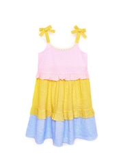 Nicole Miller Yellow Stripe Cotton Derss - Image 1 of 4