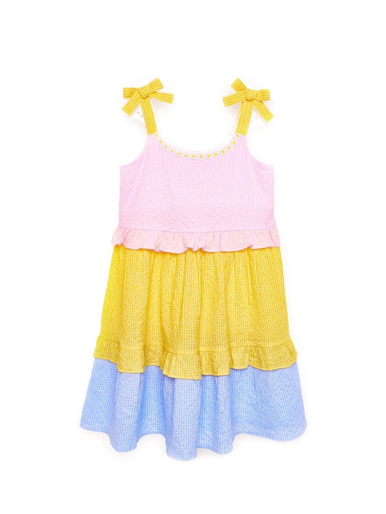Nicole Miller Yellow Stripe Cotton Derss - Image 1 of 4 Nicole Miller Yellow Stripe Cotton Derss - Image 1 of 4