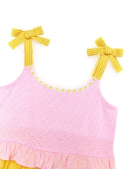 Nicole Miller Yellow Stripe Cotton Derss - Image 3 of 4