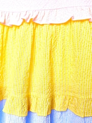 Nicole Miller Yellow Stripe Cotton Derss - Image 4 of 4