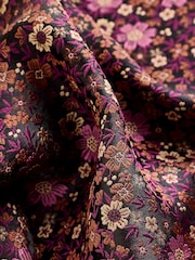 Burgundy Red Tie Pocket Square And Pin Set - Image 4 of 4