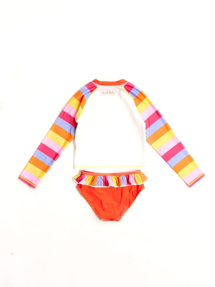 Nicole Miller White Rash Guard and Shorts Set - Image 2 of 5