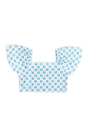Nicole Miller Multi Printed Crop 100% Cotton Blouse - Image 2 of 4