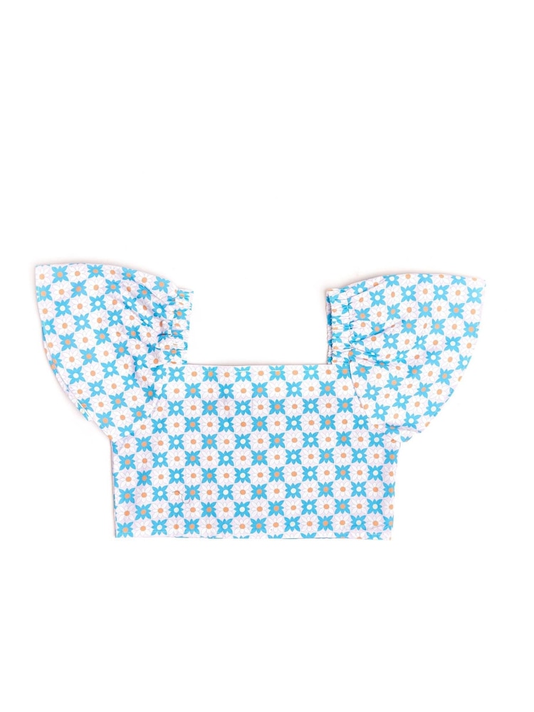 Nicole Miller Multi Printed Crop 100% Cotton Blouse - Image 2 of 4