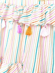 Nicole Miller Striped Cotton White 100% Cotton Dress - Image 4 of 4