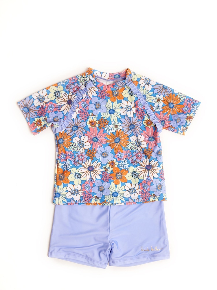 Set bluză și pantaloni scurți cu protecție solară Nicole Miller Purpuriu - Image 1 of 5