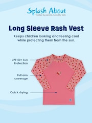 Splash About Pink Long Sleeved Rash Vest - Image 10 of 10