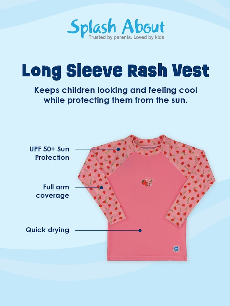 Splash About Pink Long Sleeved Rash Vest - Image 10 of 10 Splash About Pink Long Sleeved Rash Vest - Image 10 of 10