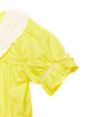 Nicole Miller Yellow 100% Cotton Dress - Image 4 of 5