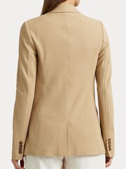 Lauren Ralph Lauren Bullion Stretch Cotton Pique Tan Brown Blazer - Image 6 of 8