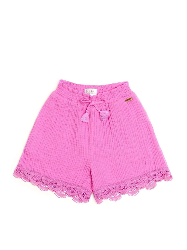Nicole Miller Purple Seersucker 100% Cotton Shorts - Image 1 of 5