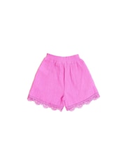 Nicole Miller Purple Seersucker 100% Cotton Shorts - Image 2 of 5