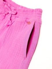 Nicole Miller Purple Seersucker 100% Cotton Shorts - Image 3 of 5