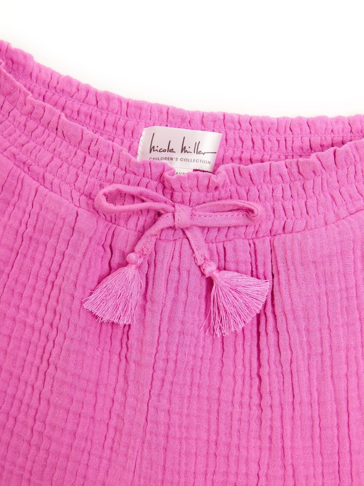 Nicole Miller Purple Seersucker 100% Cotton Shorts - Image 5 of 5