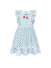 Nicole Miller Blue Printed 100% Cotton Derss - Image 1 of 4