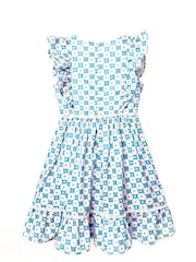 Nicole Miller Blue Printed 100% Cotton Derss - Image 2 of 4