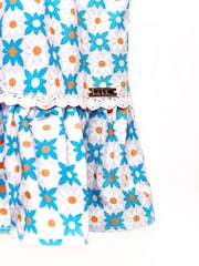 Nicole Miller Blue Printed 100% Cotton Derss - Image 4 of 4