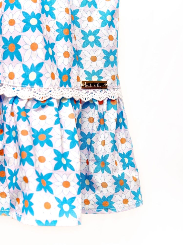 Nicole Miller Blue Printed 100% Cotton Derss - Image 4 of 4