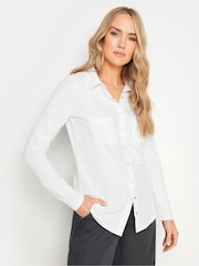 Long Tall Sally White 100% Cotton Jersey Shirt - Image 4 of 6