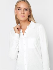 Long Tall Sally White 100% Cotton Jersey Shirt - Image 5 of 6