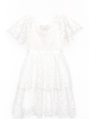 Nicole Miller Guipure Lace White Derss - Image 2 of 5
