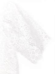 Nicole Miller Guipure Lace White Derss - Image 4 of 5
