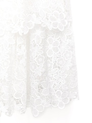 Nicole Miller Guipure Lace White Derss - Image 5 of 5