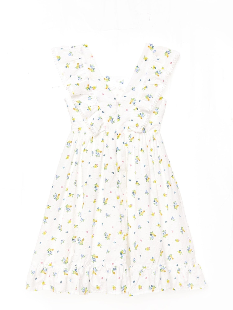 Nicole Miller Jacquard Tulle White 100% Cotton Dress - Image 2 of 4