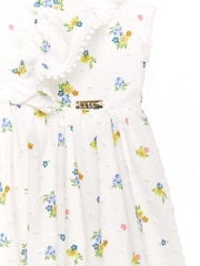 Nicole Miller Jacquard Tulle White 100% Cotton Dress - Image 4 of 4